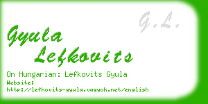 gyula lefkovits business card